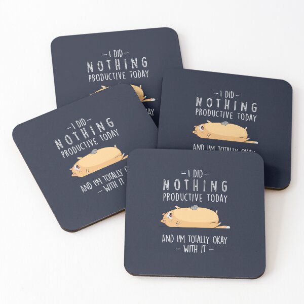 Item preview, I did nothing productive today, and I’m totally okay with it (navy) designed and sold by Think-Kitten.