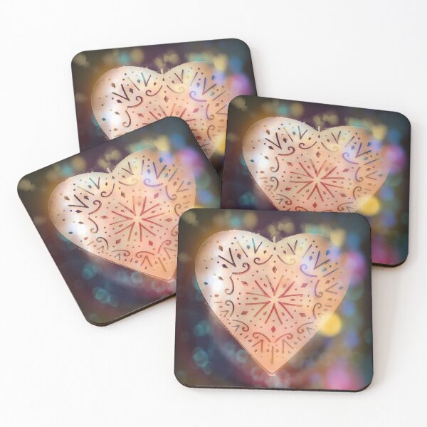 Item preview, White Heart Dappled With Pastel Colours designed and sold by Capuletdesigns.