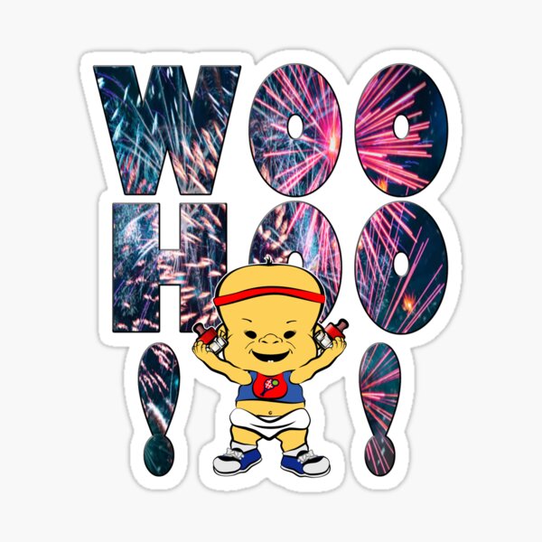 PBTEEZ RB0237 WooHoo large boy 7 Sticker