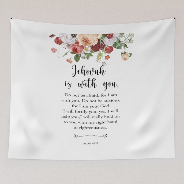 Item preview, JEHOVAH is with you - Floral Bible Verse Isaiah 41:10 designed and sold by KA DESIGNS.