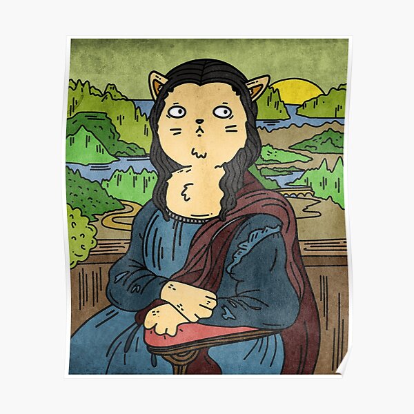 Mona Cat Lisa Poster