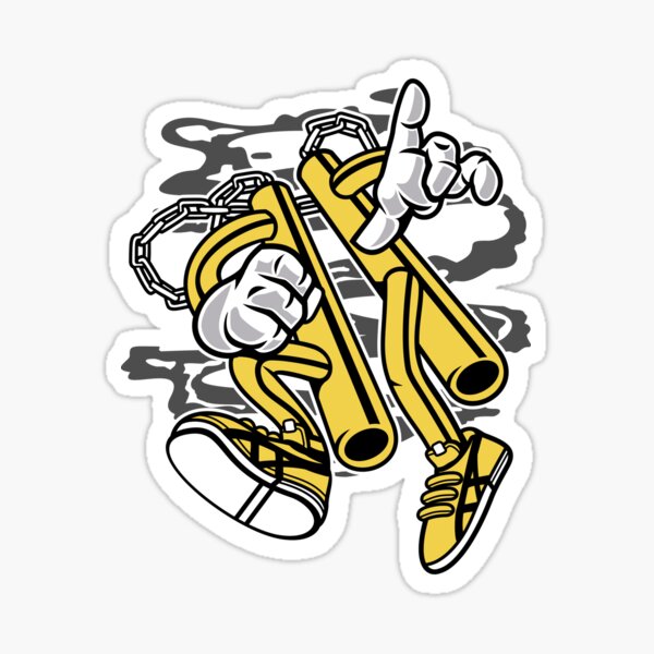 Nunchaku Cartoon T-shirt Sticker