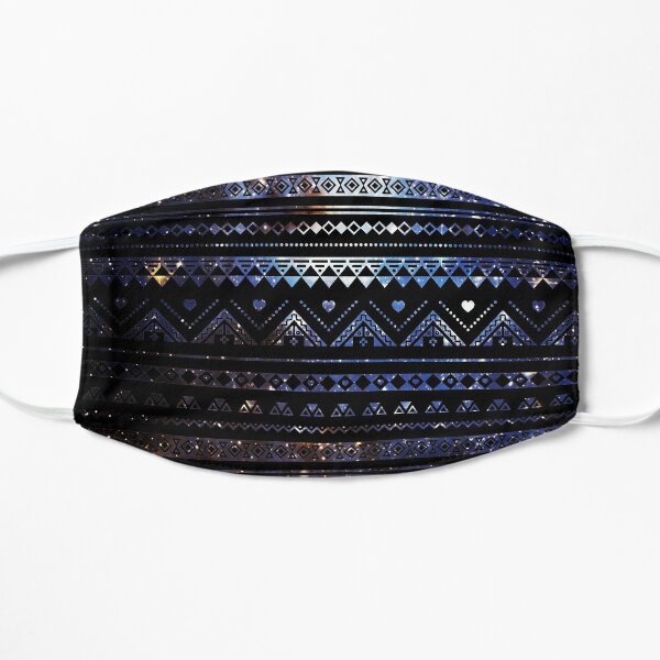Aztec Black Galaxy Blue Flat Mask