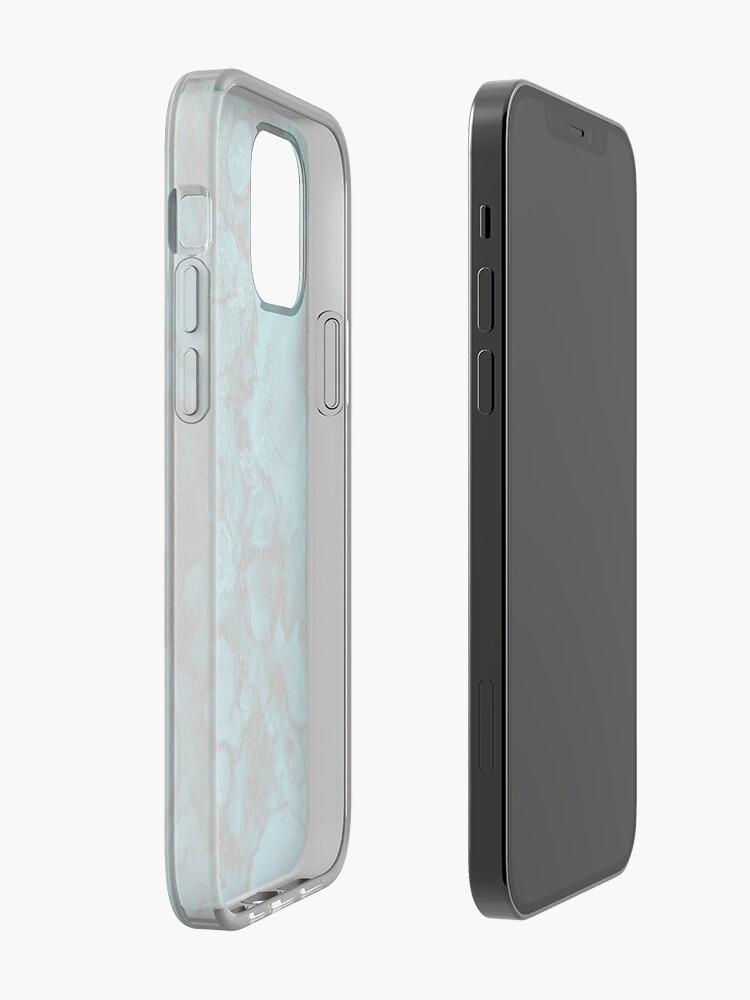 Alternate view of Indigo Malachite Marble and Black Glitter iPhone Case & Cover