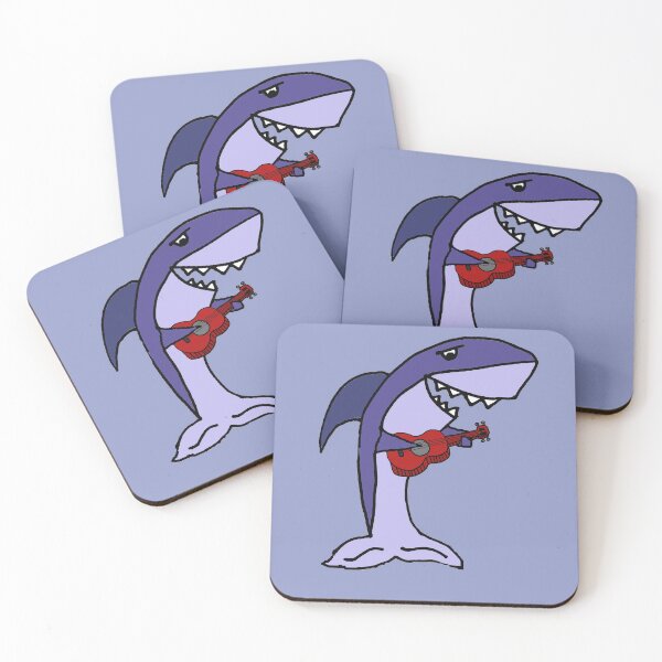 Item preview, Funny Shark Playing Ukulele Cartoon designed and sold by Nature's Fancy.