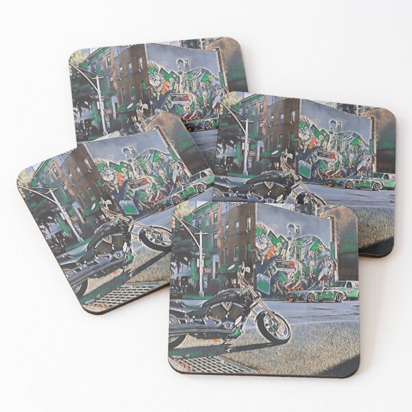Item preview, Motocicleta personalizada con toques verdes. designed and sold by TwinTailDesigns.