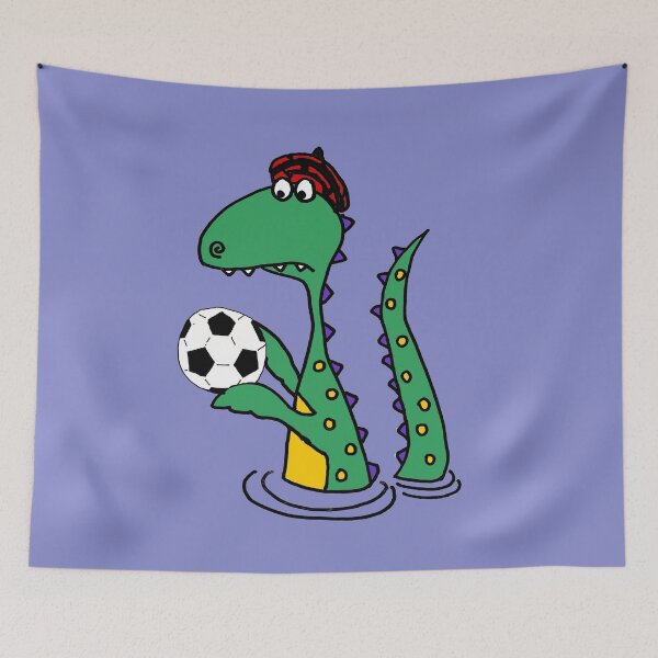 Item preview, Funny Loch Ness Monster Playing Football or Soccer designed and sold by Nature's Fancy.