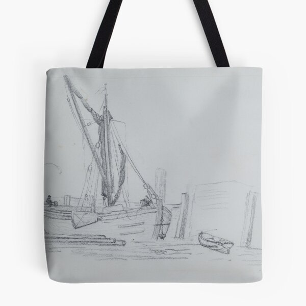 Item preview, pencil sketch - a boat at Putney 1880 designed and sold by NorthantsPast.