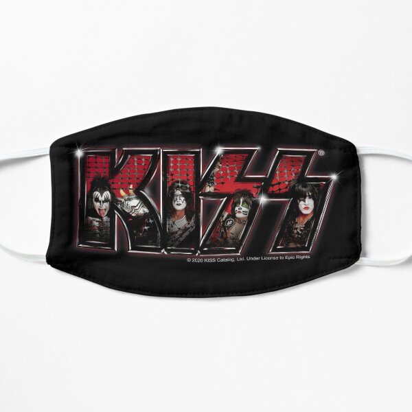 KISS ® rock music band - Logo Red and Black Flat Mask