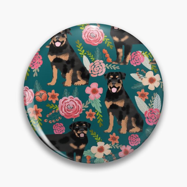 Item preview, rottweiler dog floral - vintage florals, floral pet, cute dog, rottweiler  designed and sold by PetFriendly.