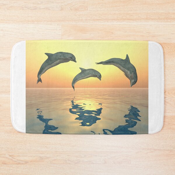 Item preview, Jumping dolphins at sunset designed and sold by MIRO3D.
