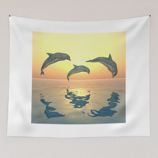 Item preview, Jumping dolphins at sunset designed and sold by MIRO3D.