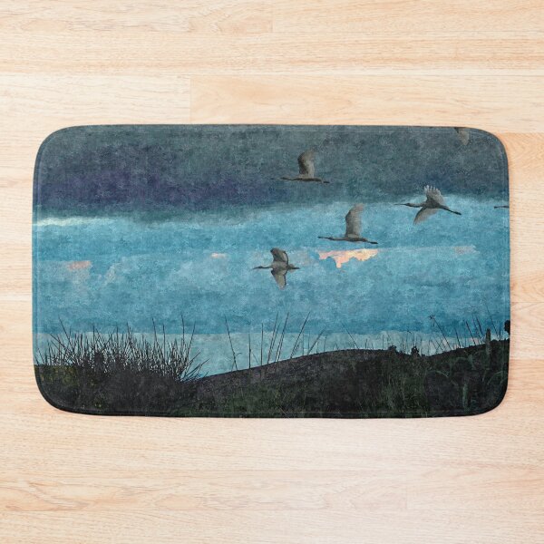 Item preview, Flock Flamingos Flying Seaside Coast designed and sold by Anna Lemos.
