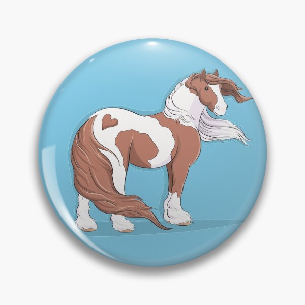 Item preview, Gypsy cob vanner horse brown and white skewbald paint coloured  designed and sold by Whimsicolourart.