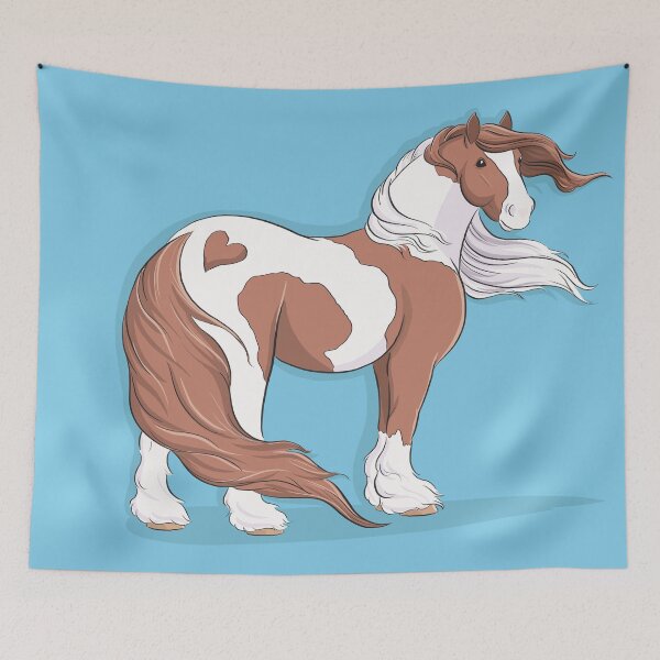 Item preview, Gypsy cob vanner horse brown and white skewbald paint coloured  designed and sold by Whimsicolourart.