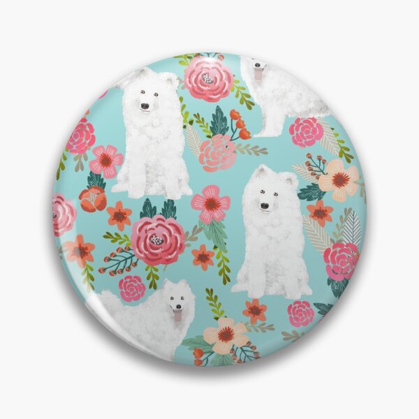 Item preview, samoyed dog floral - vintage florals, floral pet, cute dog, samoyed  designed and sold by PetFriendly.