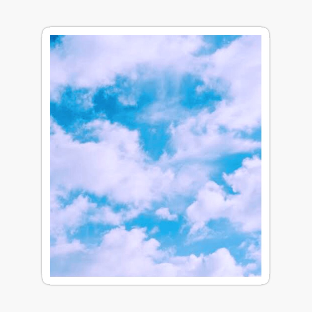 Aesthetic dreamy white clouds on pastel blue sky