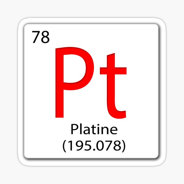 chemical element tile Pt Platine Francais