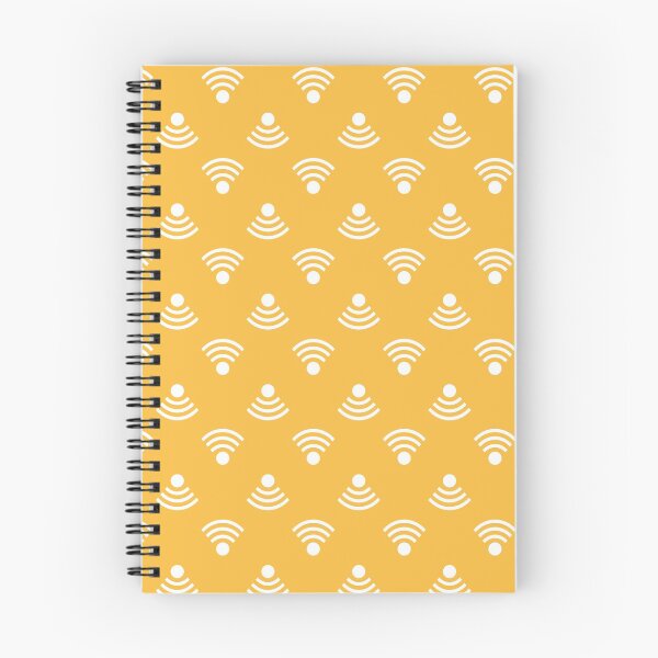 Item preview, White wifi symbol with yellow background repeat pattern designed and sold by abhishekarts.
