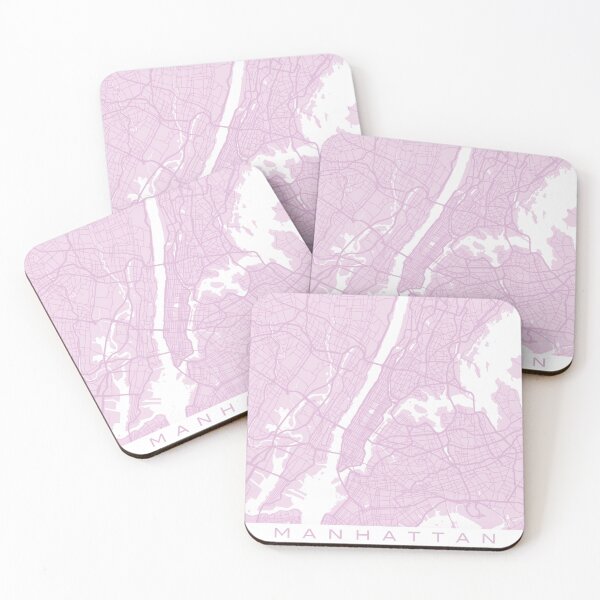Item preview, Pink Manhattan Map designed and sold by MarzStudio.