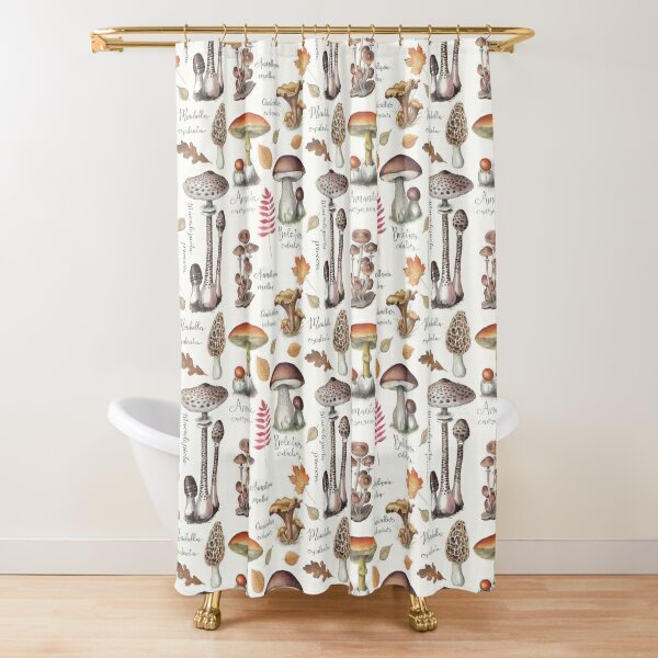 Disover Botanical Mushrooms | Shower Curtain