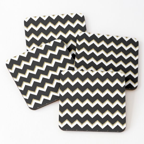 Item preview, Black, White And Gold Chevron Pattern designed and sold by 3bythelake.