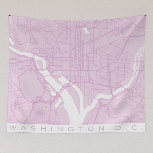 Item preview, Pink Washington DC Map designed and sold by MarzStudio.
