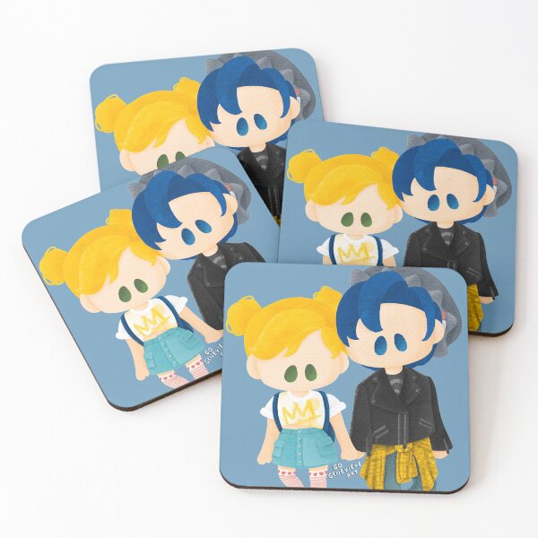 Item preview, Blonde Girl and Raven Boy in School designed and sold by gogenevieve.