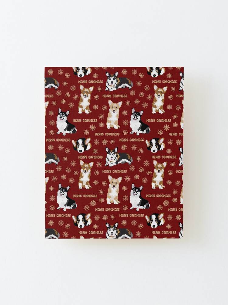Alternate view of Merry Corgmess - red Mounted Print