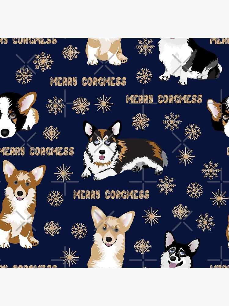 Merry Corgmess - blue by Corgiworld