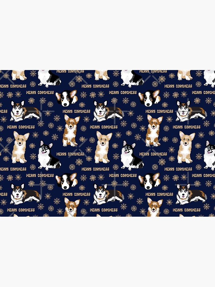 Merry Corgmess - blue by Corgiworld