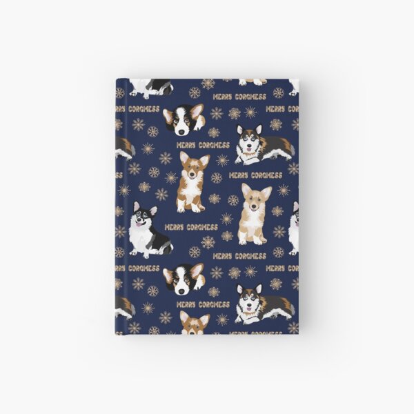 Merry Corgmess - blue Hardcover Journal