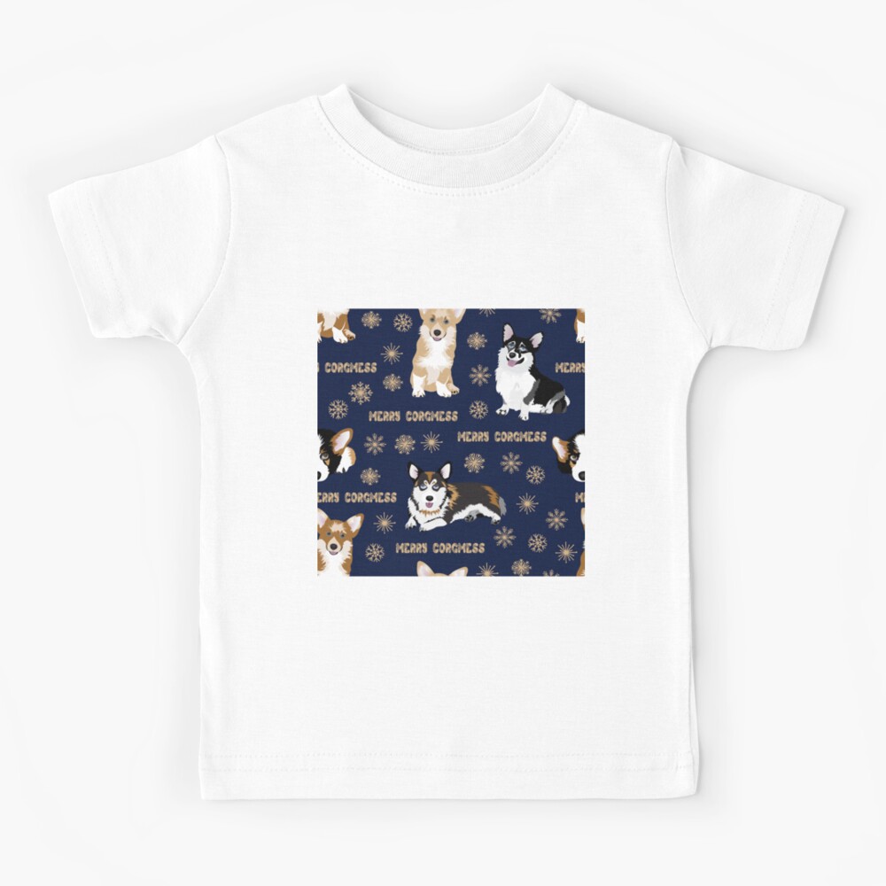 Merry Corgmess - blue Kids T-Shirt
