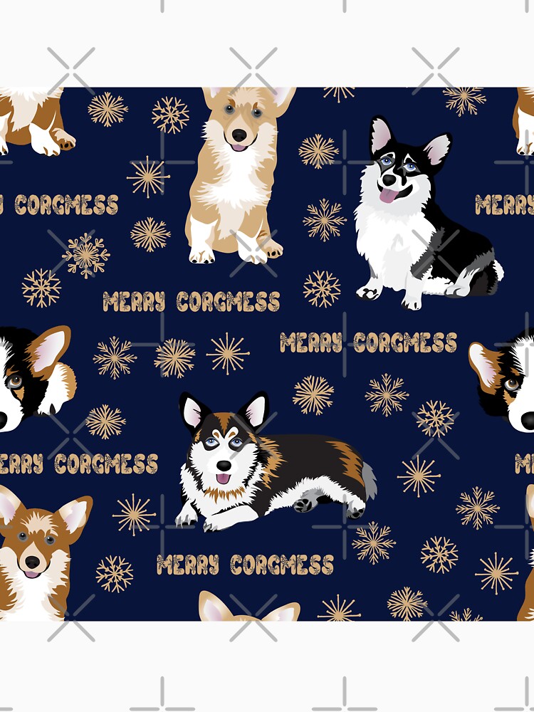 Merry Corgmess - blue by Corgiworld