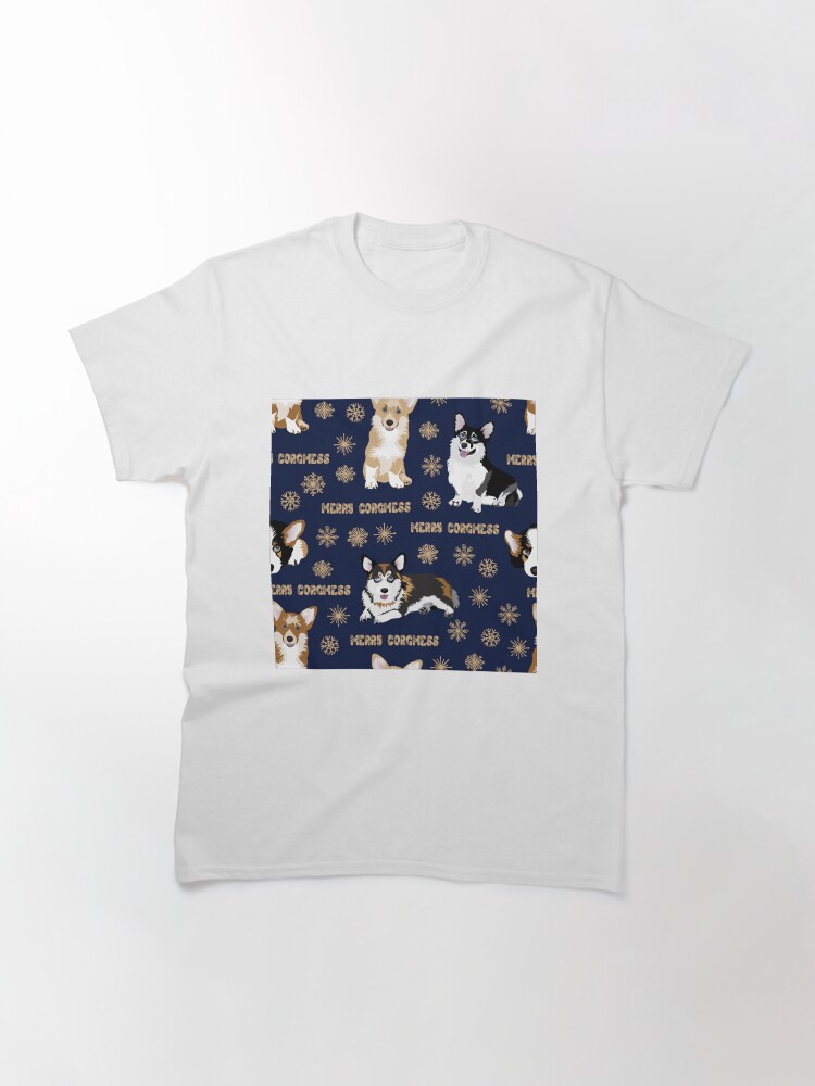 Alternate view of Merry Corgmess - blue Classic T-Shirt