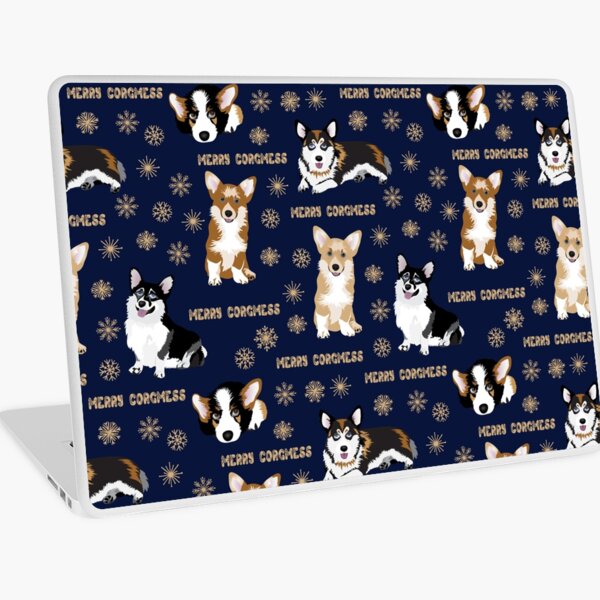 Merry Corgmess - blue Laptop Skin