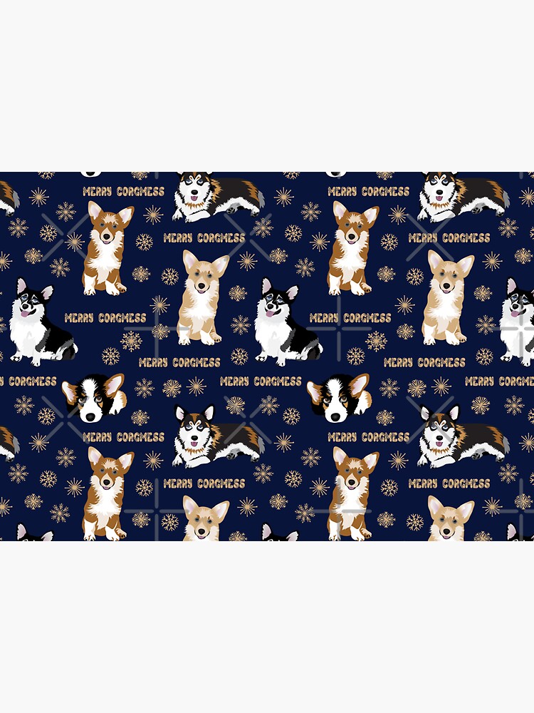 Merry Corgmess - blue by Corgiworld