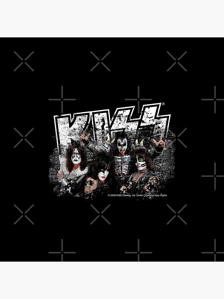 KISS rock music band - Black White Effect Logo and All Membersk music band by musmus76
