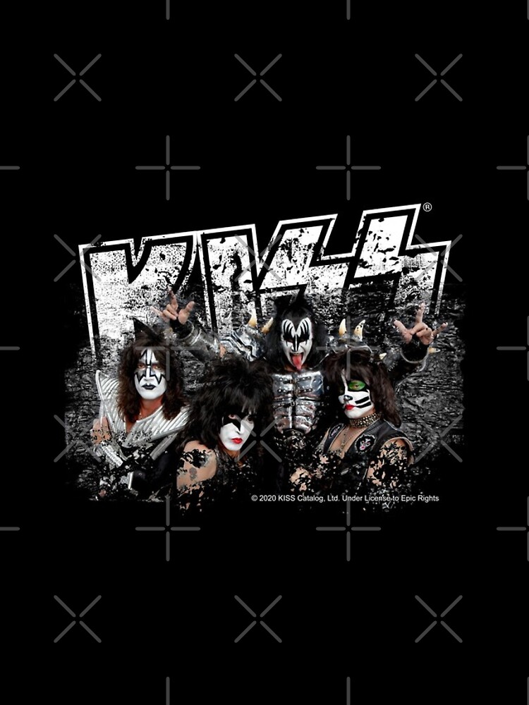 KISS rock music band - Black White Effect Logo and All Membersk music band by musmus76