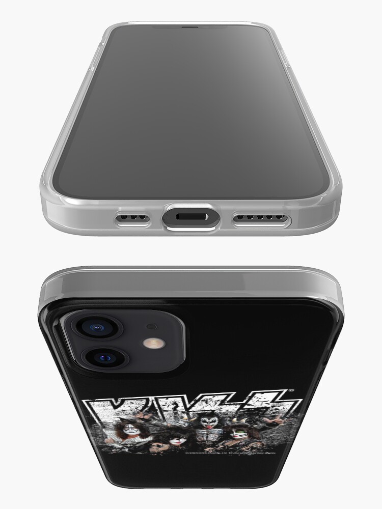 Alternate view of KISS rock music band - Black White Effect Logo and All Membersk music band iPhone Case & Cover