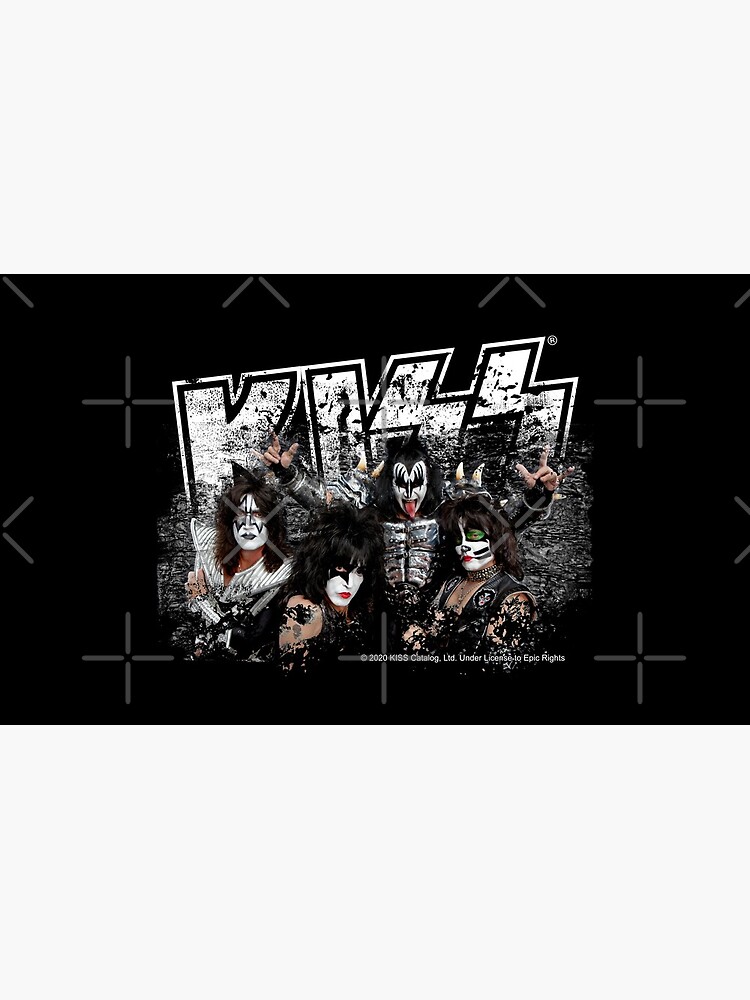 KISS rock music band - Black White Effect Logo and All Membersk music band by musmus76
