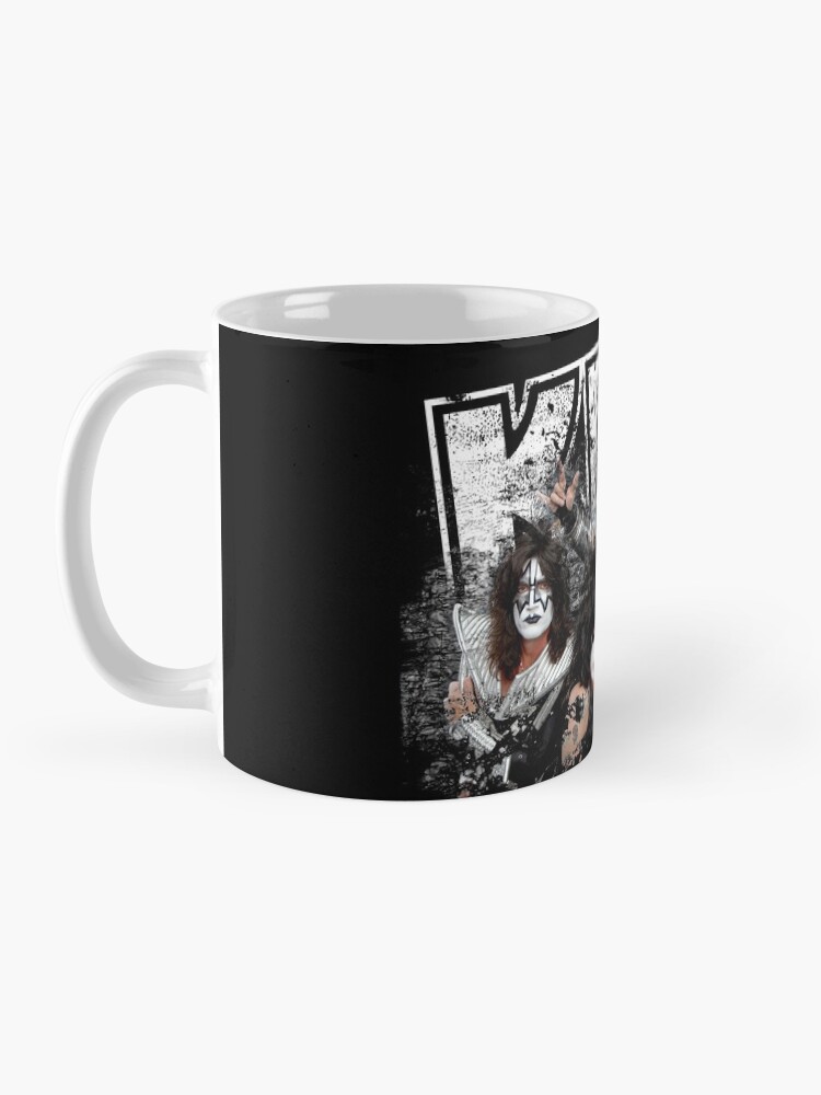 Alternate view of KISS rock music band - Black White Effect Logo and All Membersk music band Mug