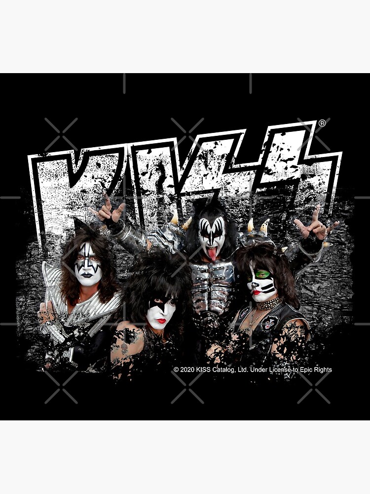KISS rock music band - Black White Effect Logo and All Membersk music band by musmus76