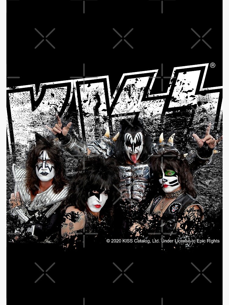 KISS rock music band - Black White Effect Logo and All Membersk music band by musmus76