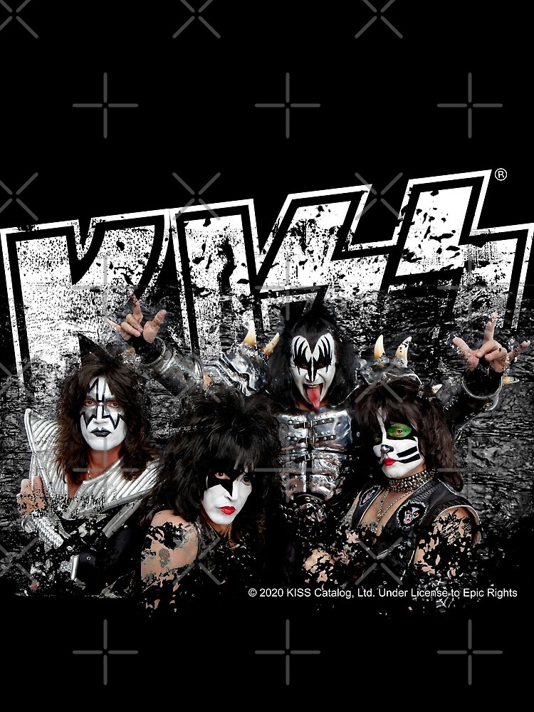KISS rock music band - Black White Effect Logo and All Membersk music band by musmus76