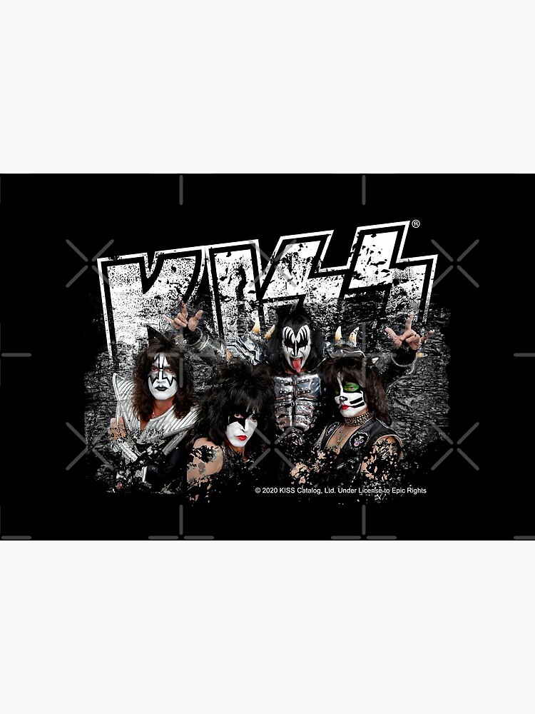 KISS rock music band - Black White Effect Logo and All Membersk music band by musmus76