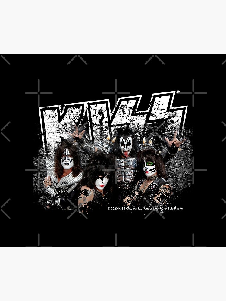 KISS rock music band - Black White Effect Logo and All Membersk music band by musmus76