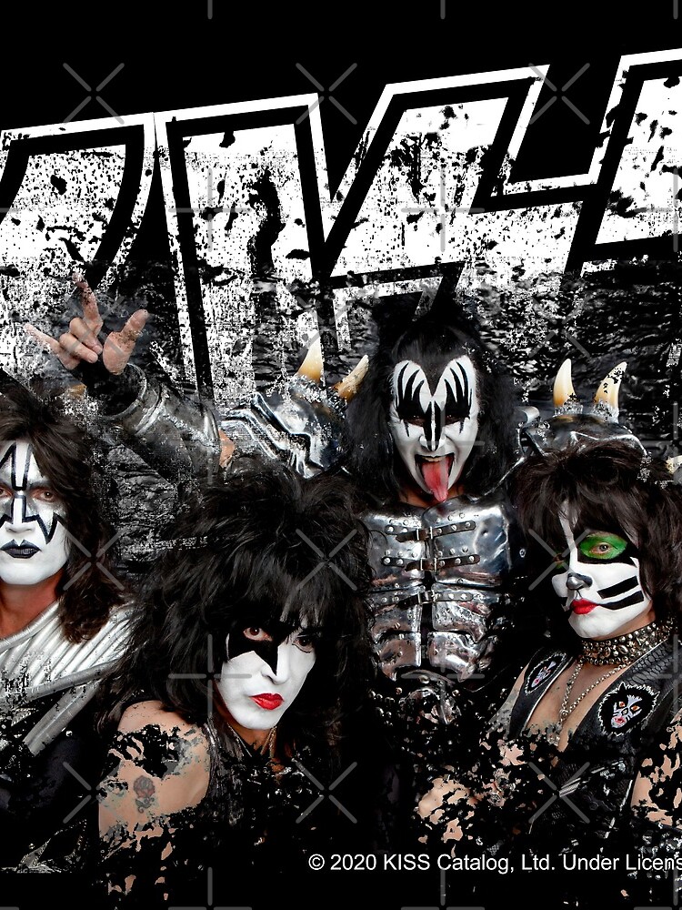 KISS rock music band - Black White Effect Logo and All Membersk music band by musmus76