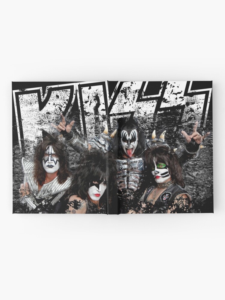 Alternate view of KISS rock music band - Black White Effect Logo and All Membersk music band Hardcover Journal