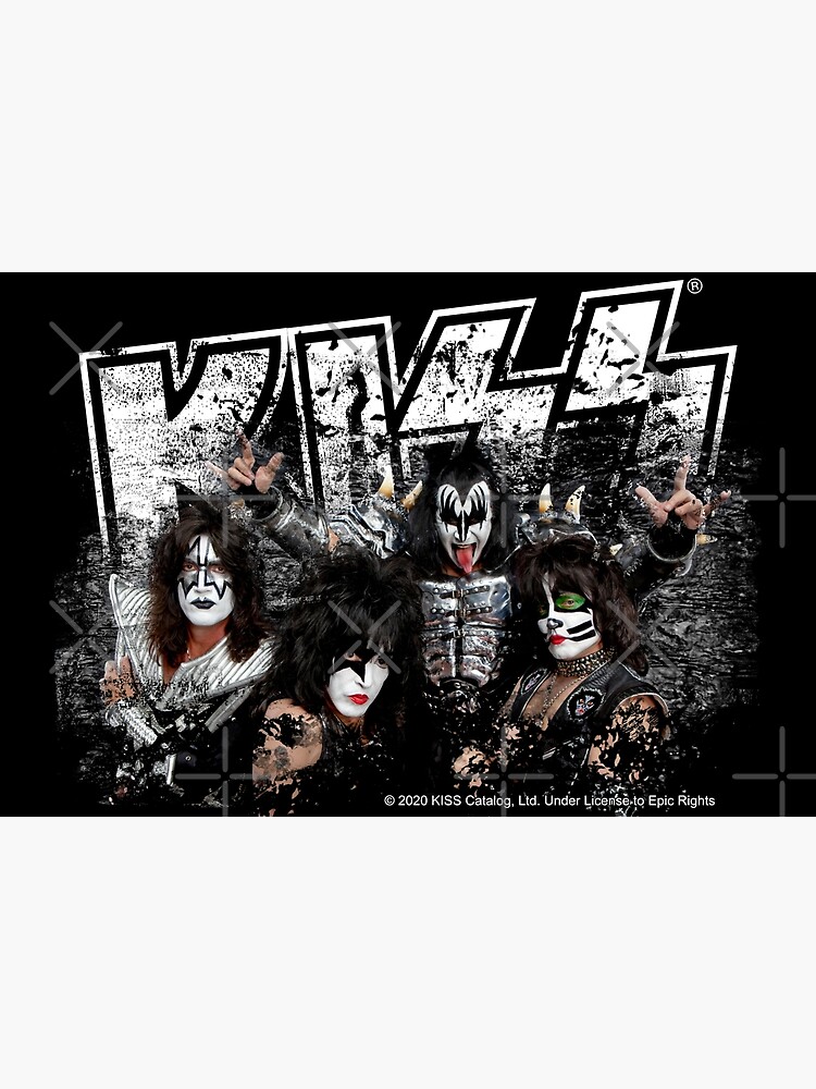 KISS rock music band - Black White Effect Logo and All Membersk music band by musmus76